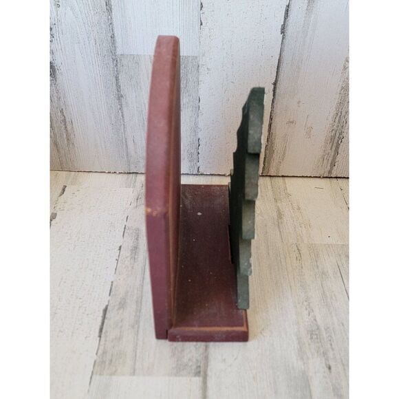 Wooden Christmas pine tree mail holder folk art Xmas home decor figure - Picture 6 of 9